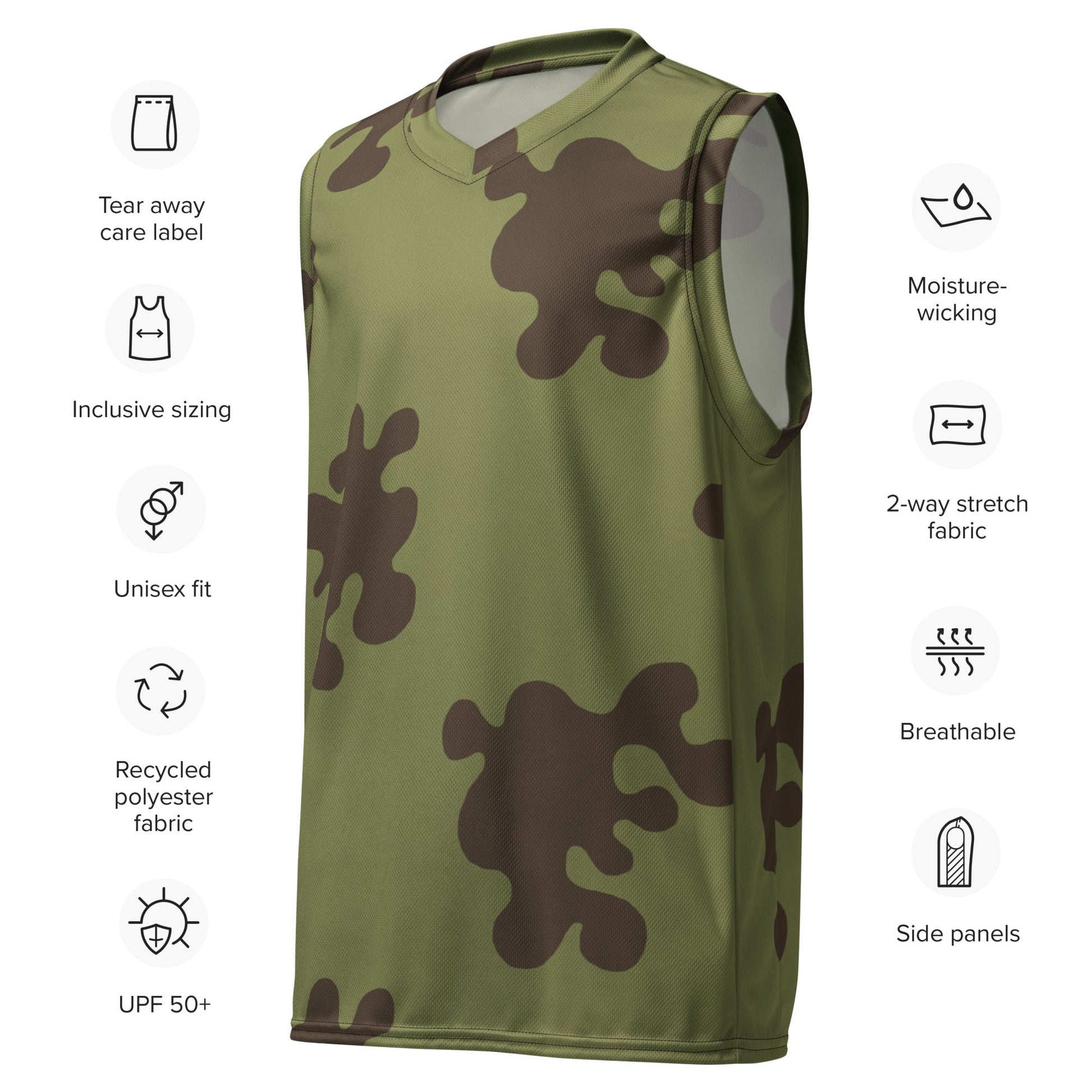 Russian Amoeba Green and Brown CAMO unisex basketball jersey - Basketball Jerseys