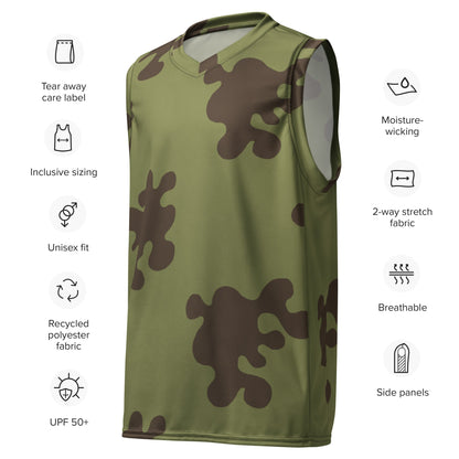 Russian Amoeba Green and Brown CAMO unisex basketball jersey - Basketball Jerseys