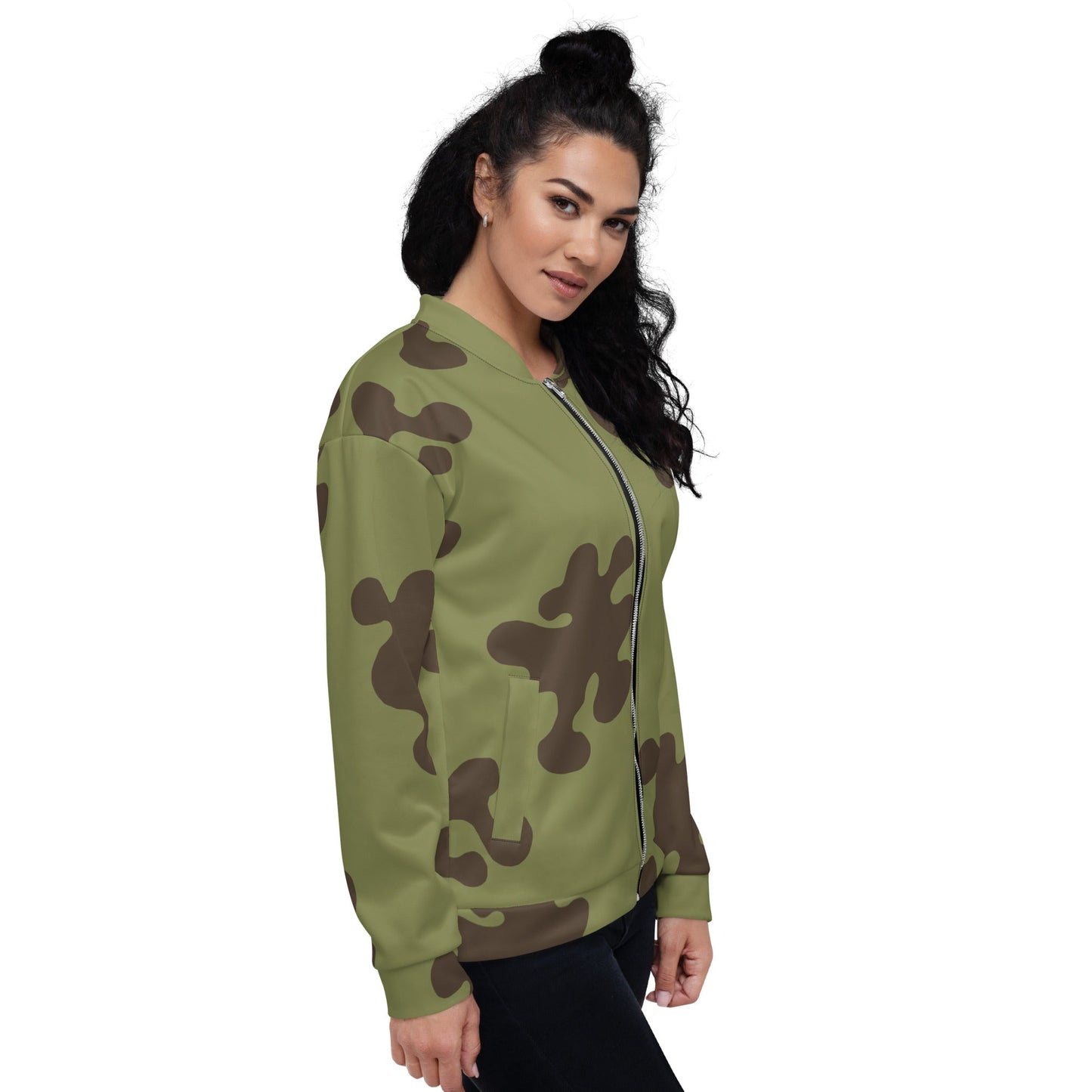 Russian Amoeba Green and Brown CAMO Unisex Bomber Jacket - Jackets