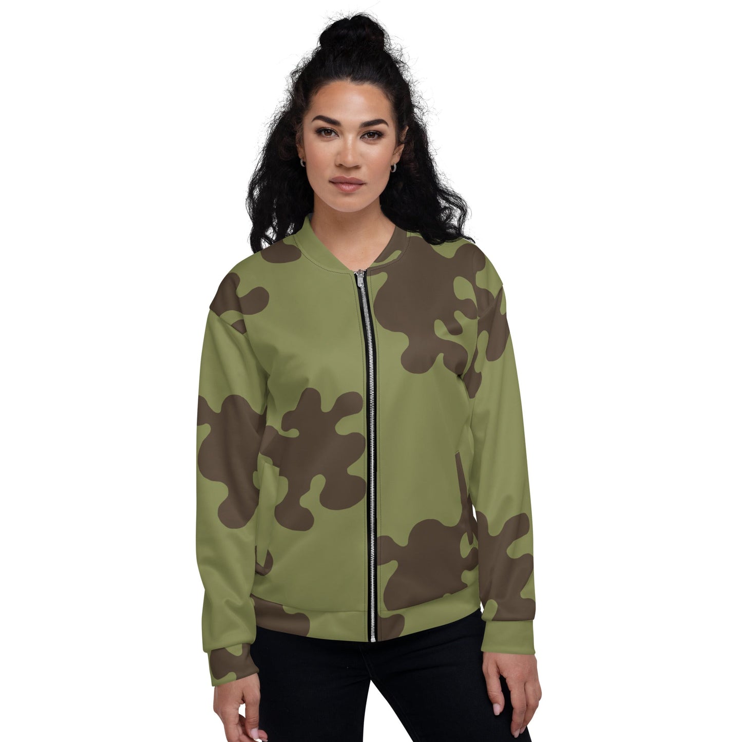 Russian Amoeba Green and Brown CAMO Unisex Bomber Jacket - Jackets