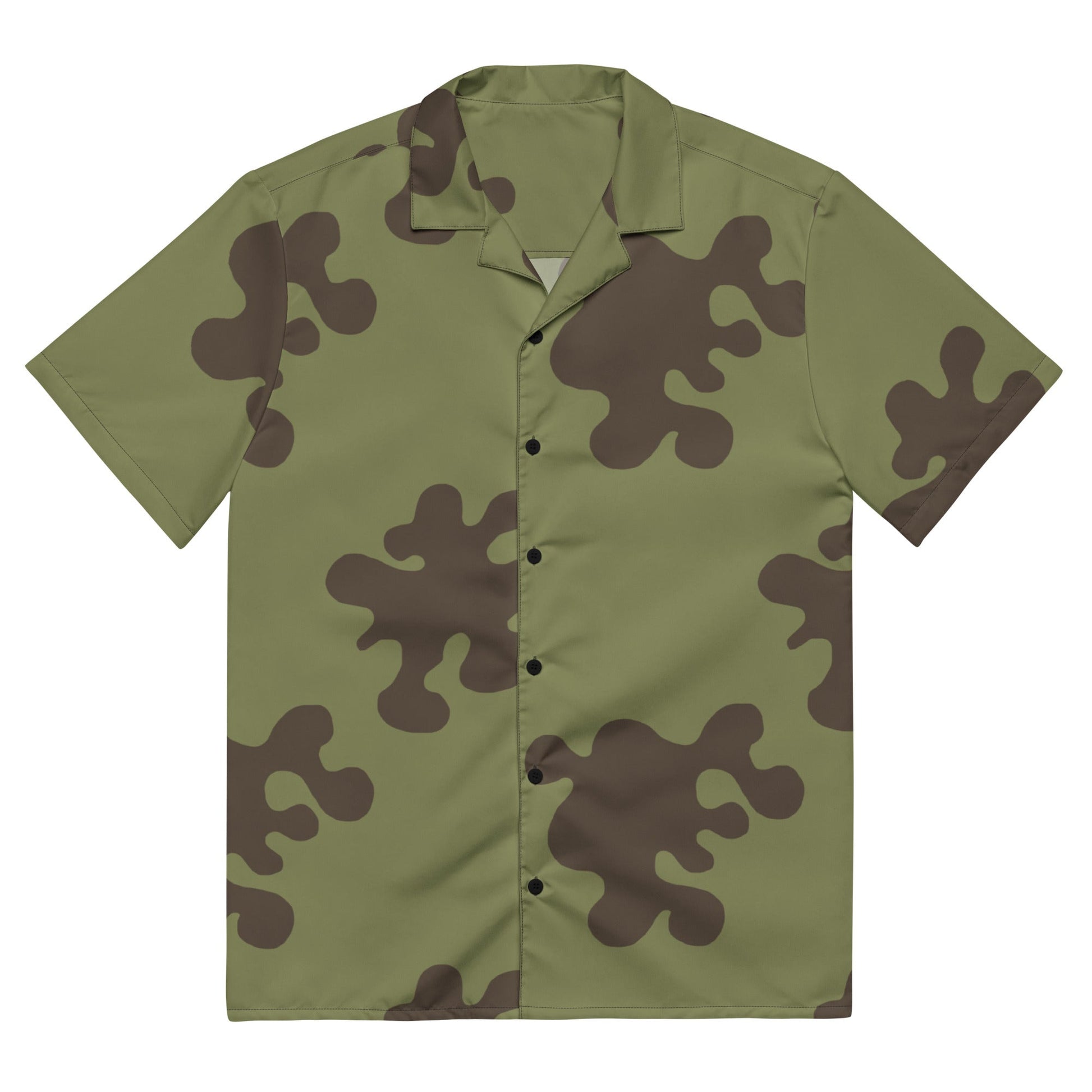 Russian Amoeba Green and Brown CAMO Unisex button shirt - 2XS - Button Shirts