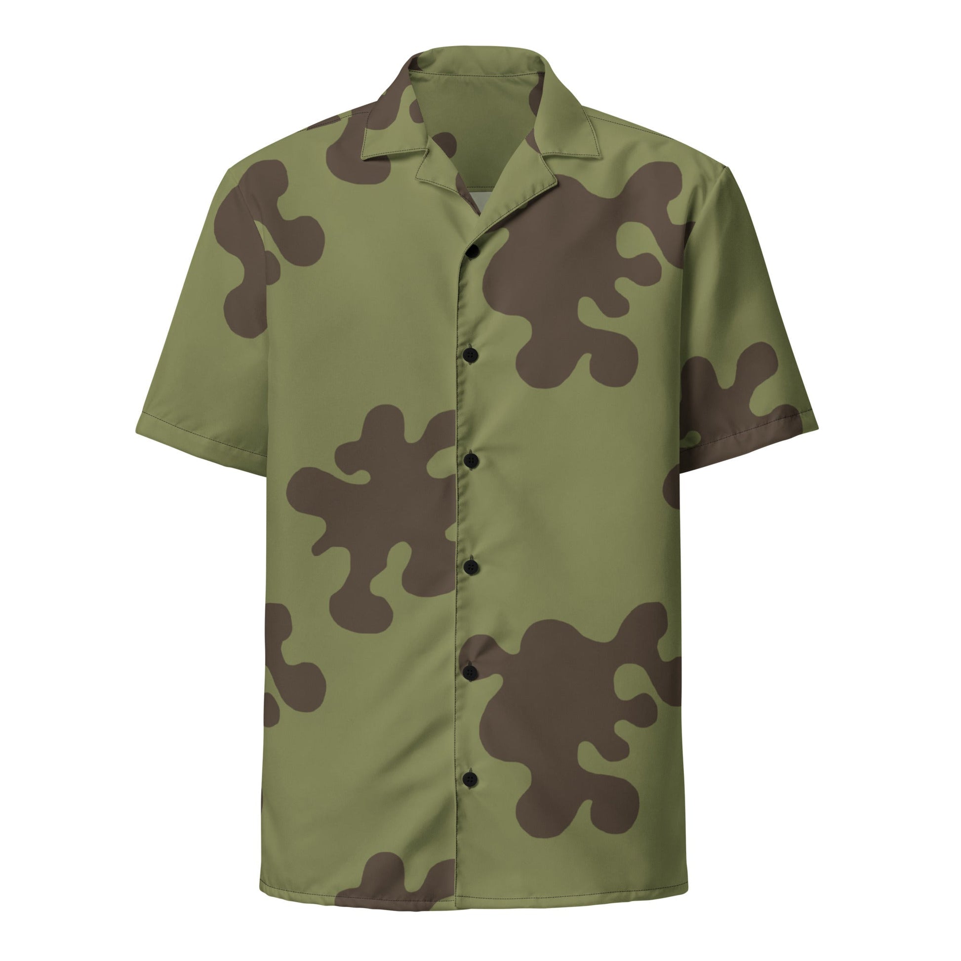 Russian Amoeba Green and Brown CAMO Unisex button shirt - Button Shirts