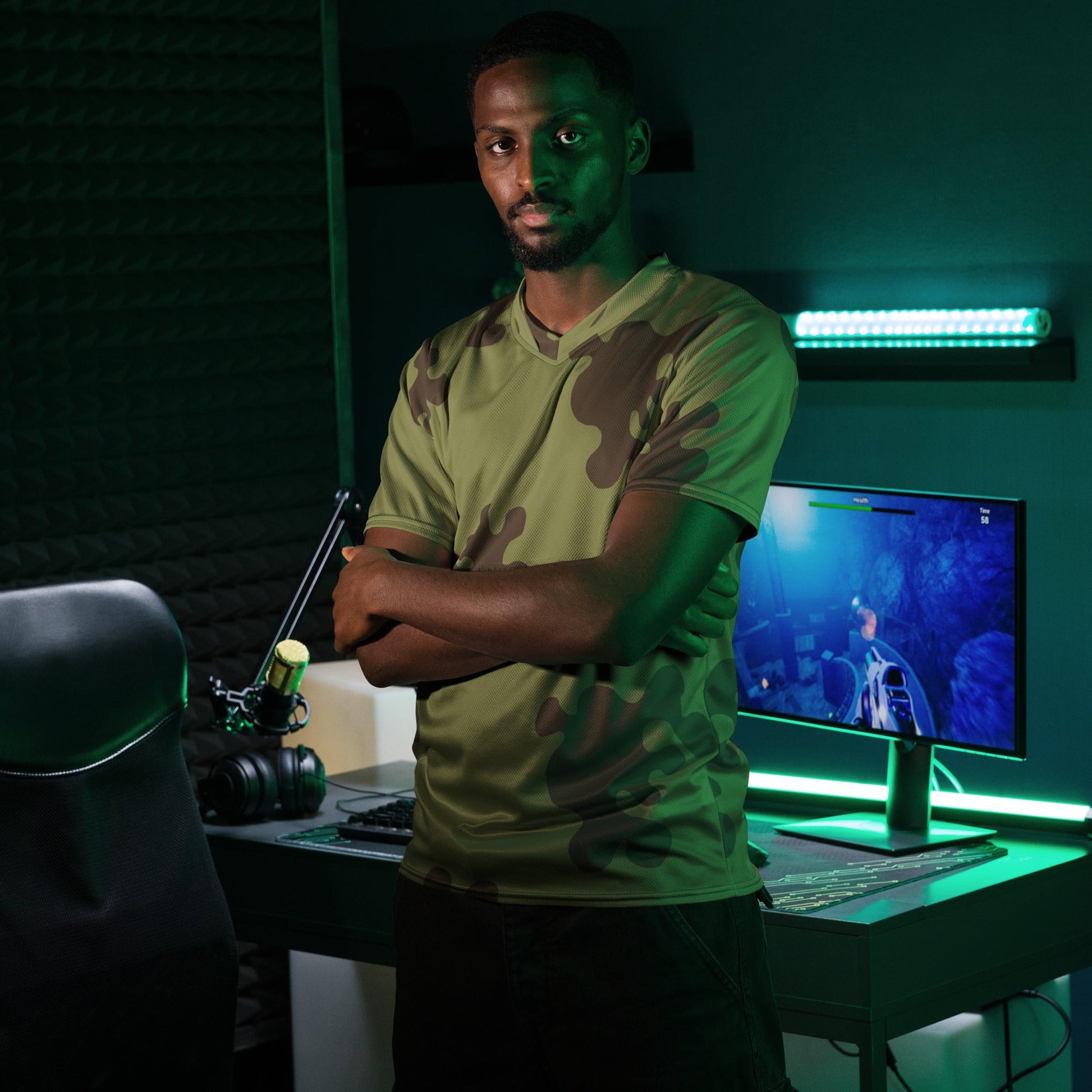 Russian Amoeba Green and Brown CAMO unisex sports jersey - Sports Jerseys