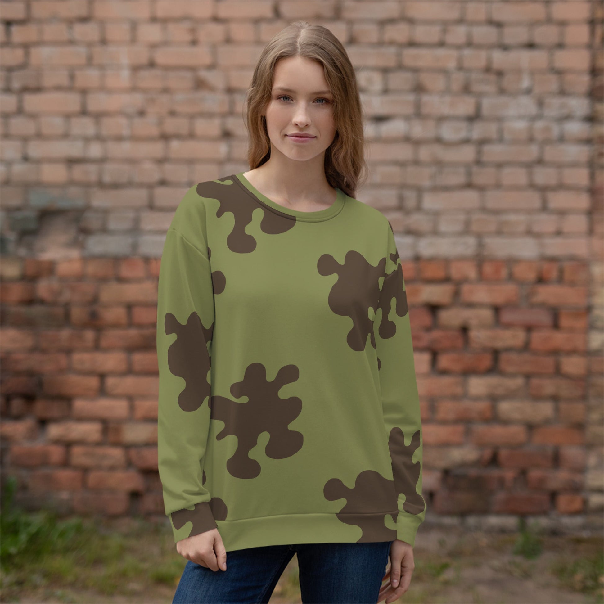 Russian Amoeba Green and Brown CAMO Unisex Sweatshirt - Sweatshirts