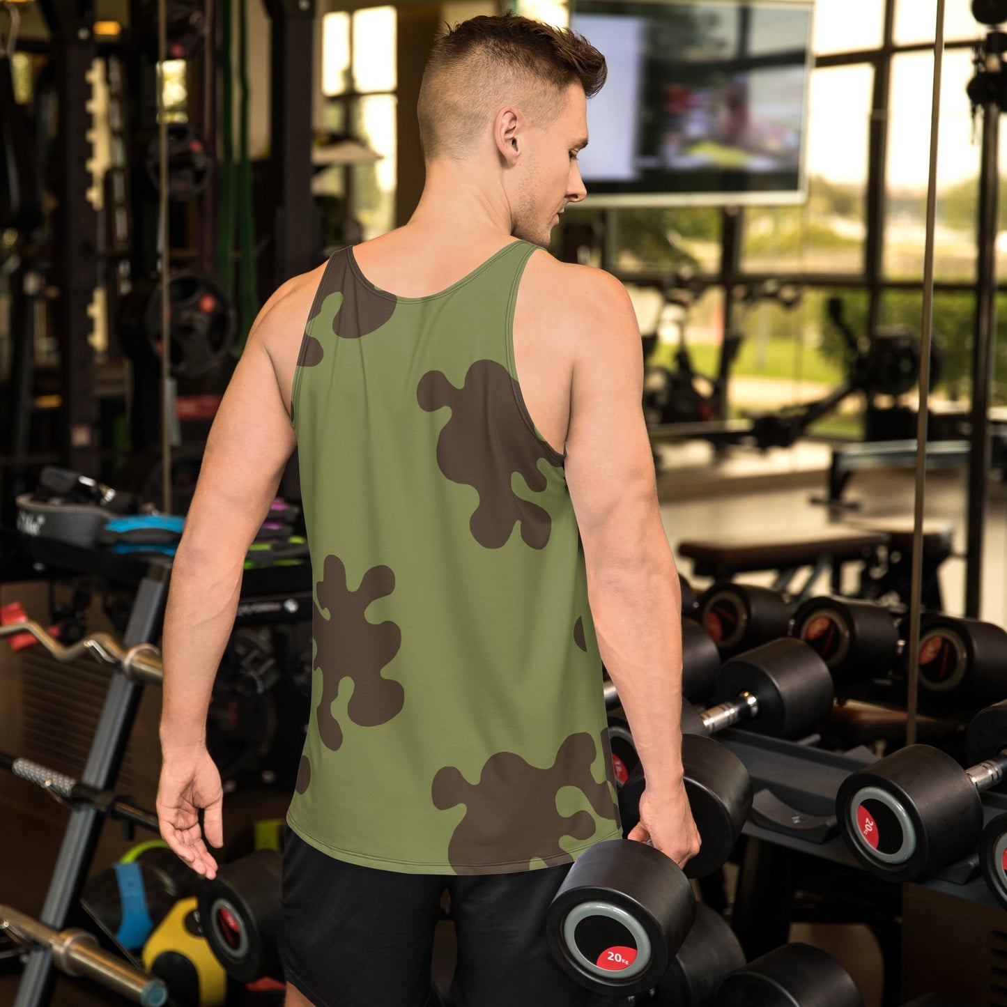Russian Amoeba Green and Brown CAMO Unisex Tank Top - Tops