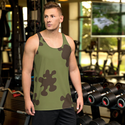 Russian Amoeba Green and Brown CAMO Unisex Tank Top - XS - Tops