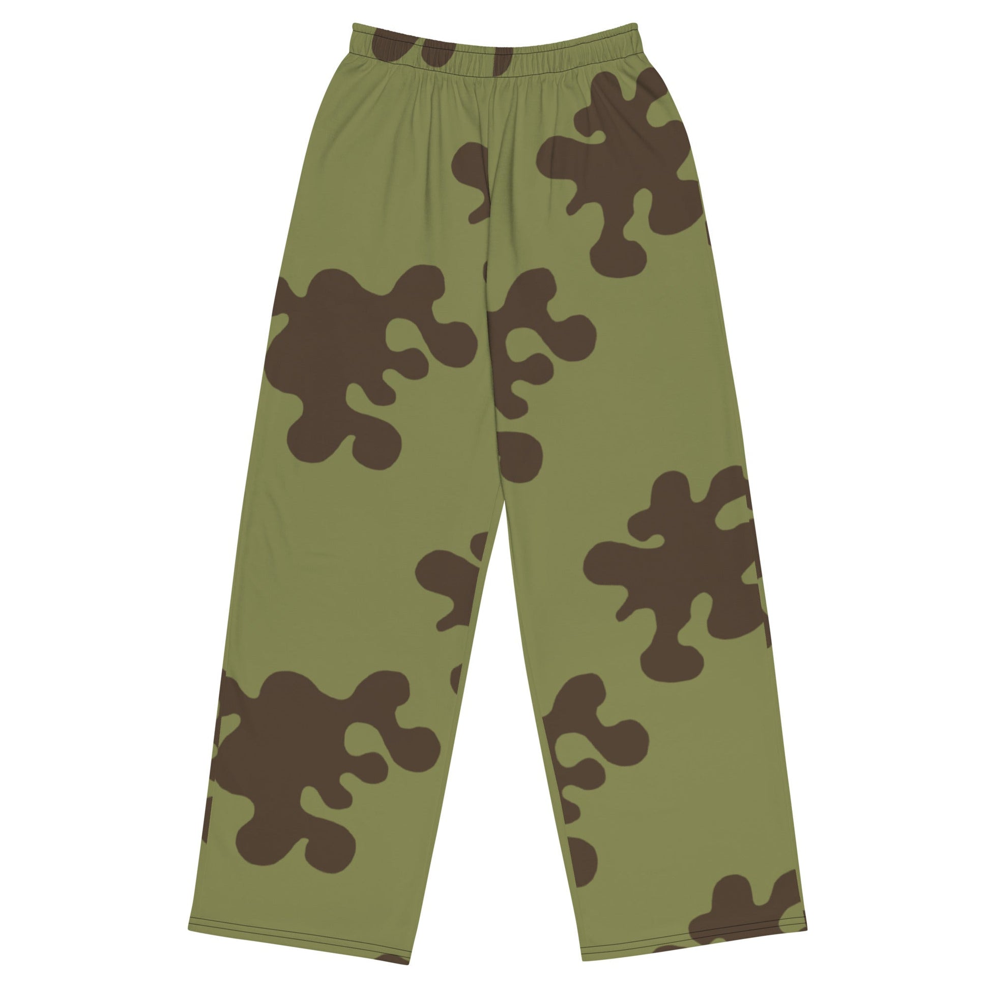 Russian Amoeba Green and Brown CAMO unisex wide-leg pants - 2XS - Wide-leg Pants