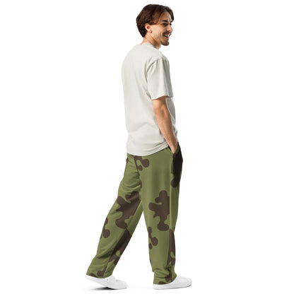 Russian Amoeba Green and Brown CAMO Wide-leg joggers - Joggers