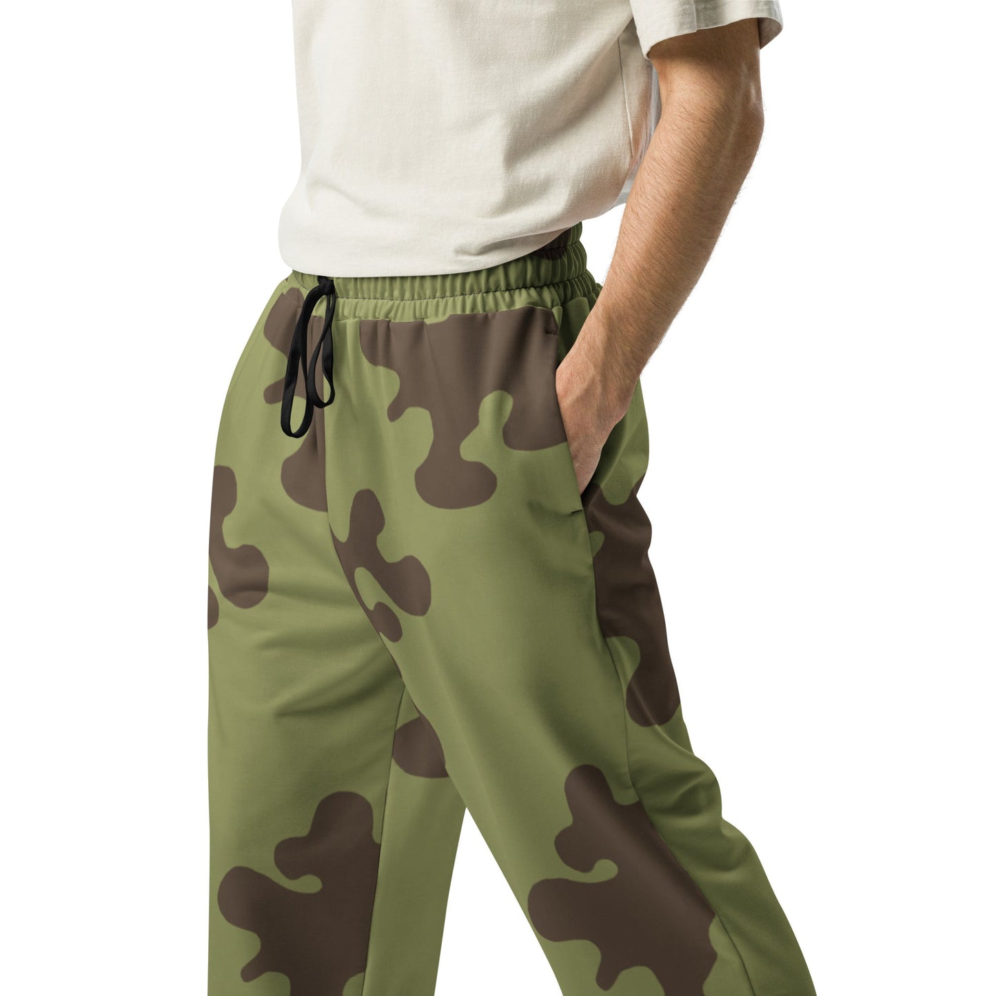 Russian Amoeba Green and Brown CAMO Wide-leg joggers - Joggers