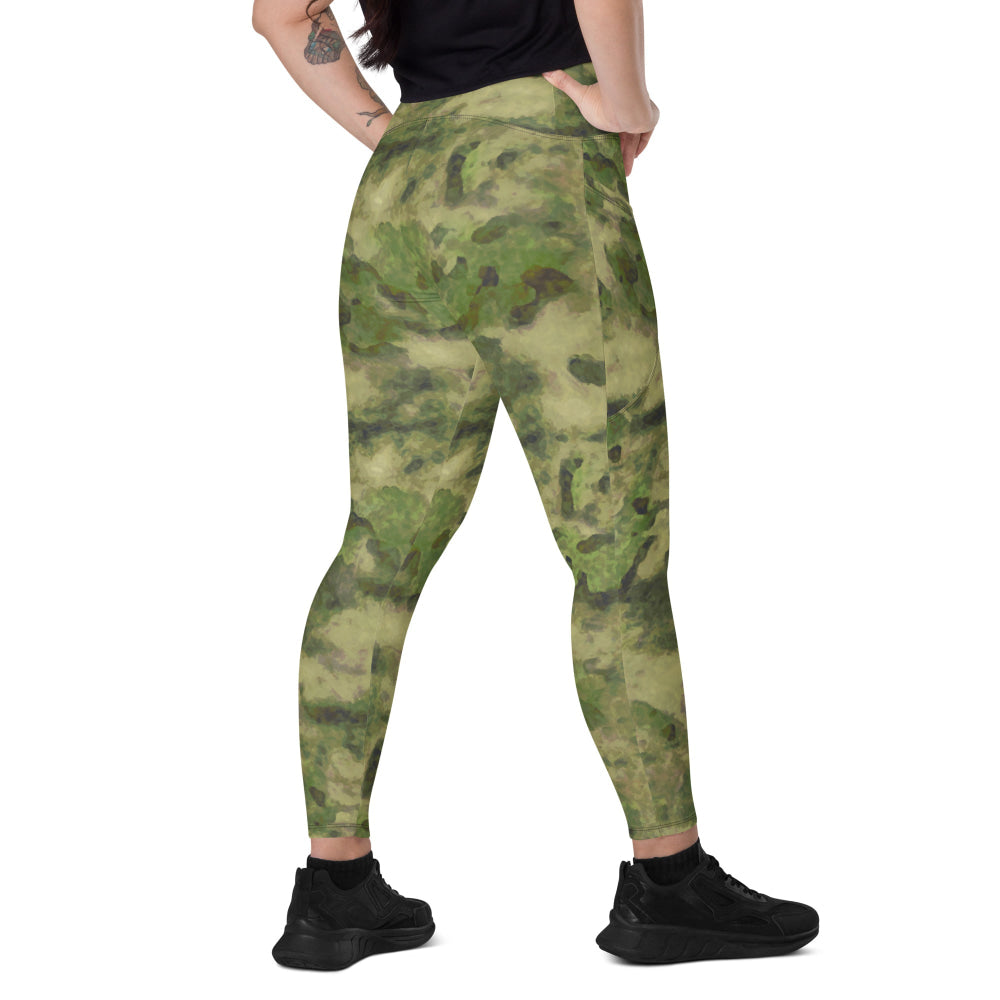 Russian Ataka (ATACS) Forest Green (FG) CAMO Leggings with pockets - 2XS - Womens With Pockets