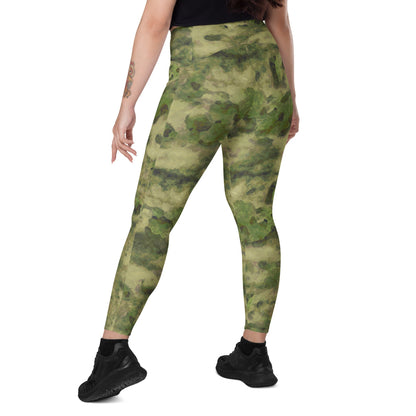 Russian Ataka (ATACS) Forest Green (FG) CAMO Leggings with pockets - Womens With Pockets