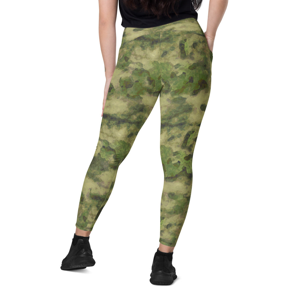 Russian Ataka (ATACS) Forest Green (FG) CAMO Leggings with pockets - Womens With Pockets