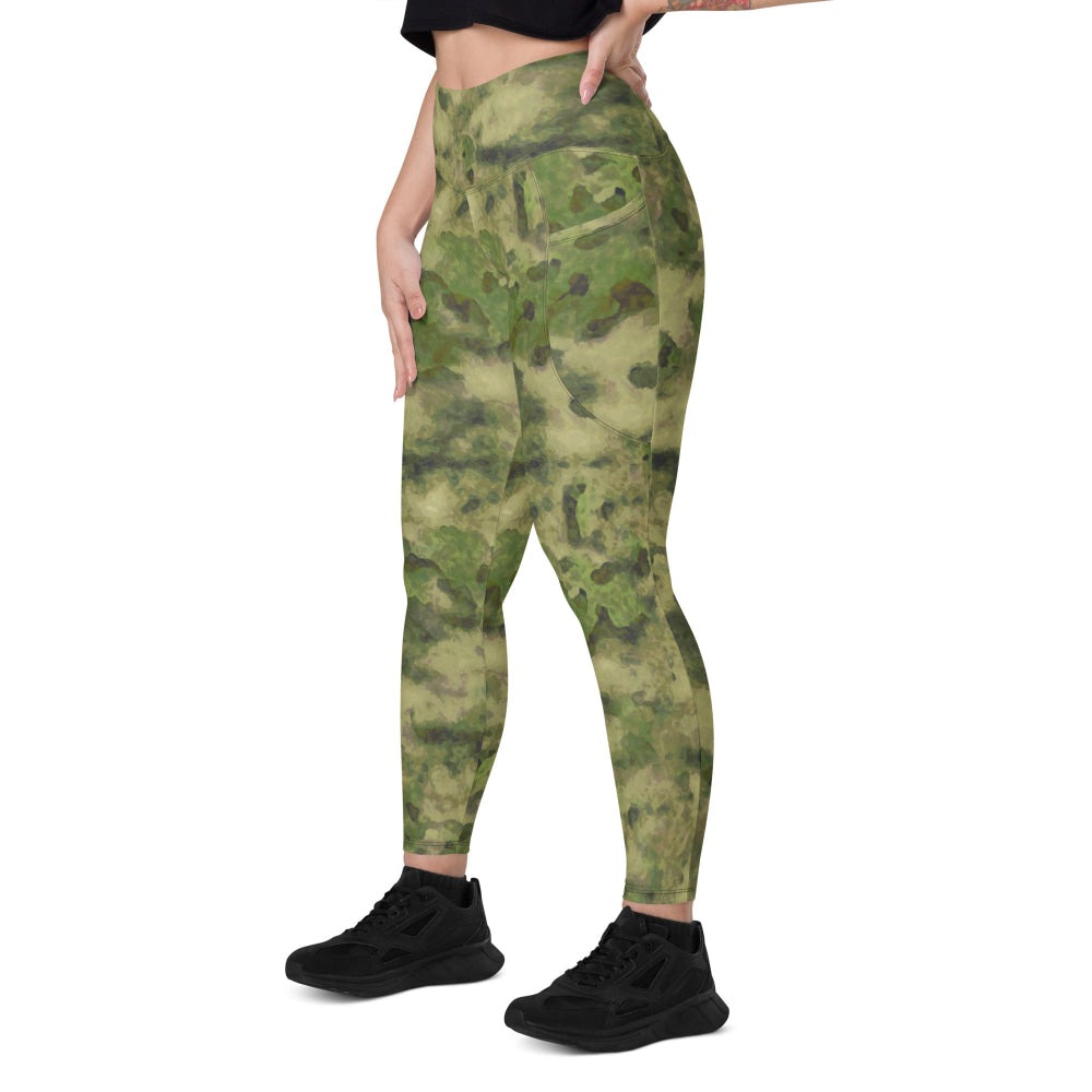 Russian Ataka (ATACS) Forest Green (FG) CAMO Leggings with pockets - Womens With Pockets