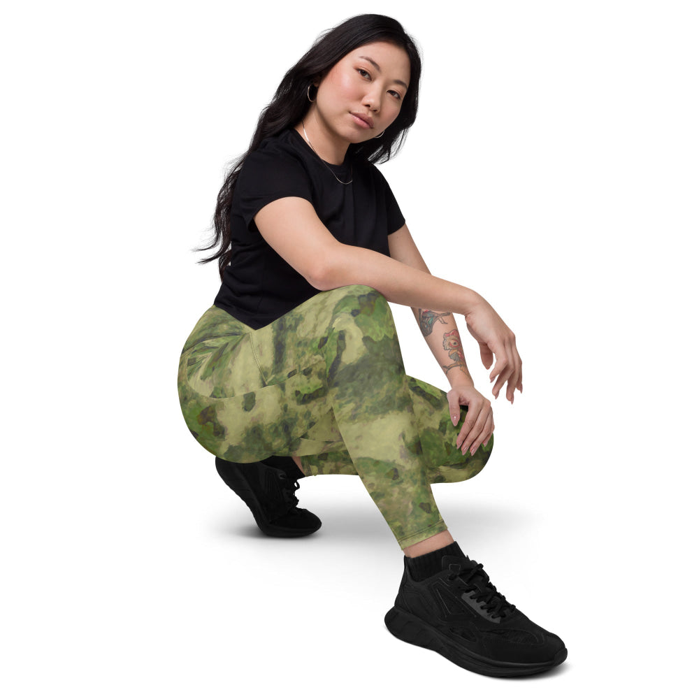 Russian Ataka (ATACS) Forest Green (FG) CAMO Leggings with pockets - Womens With Pockets