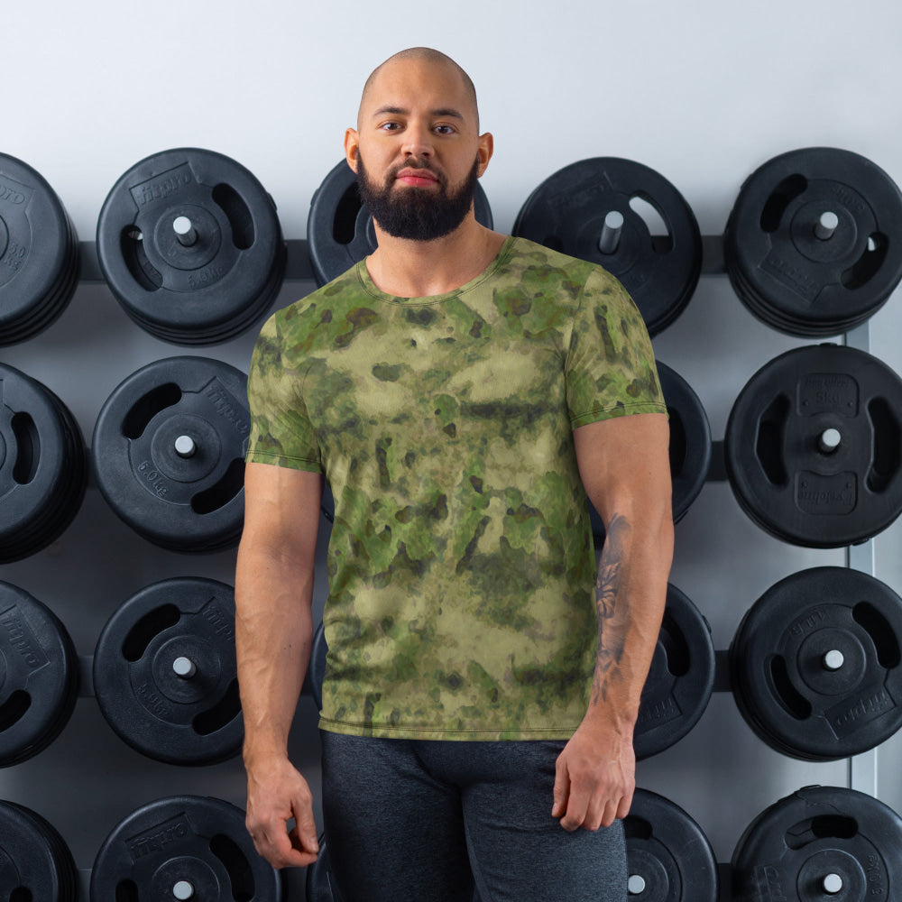 Russian Ataka (ATACS) Forest Green (FG) CAMO Men’s Athletic T-shirt - XS - Mens T-Shirt