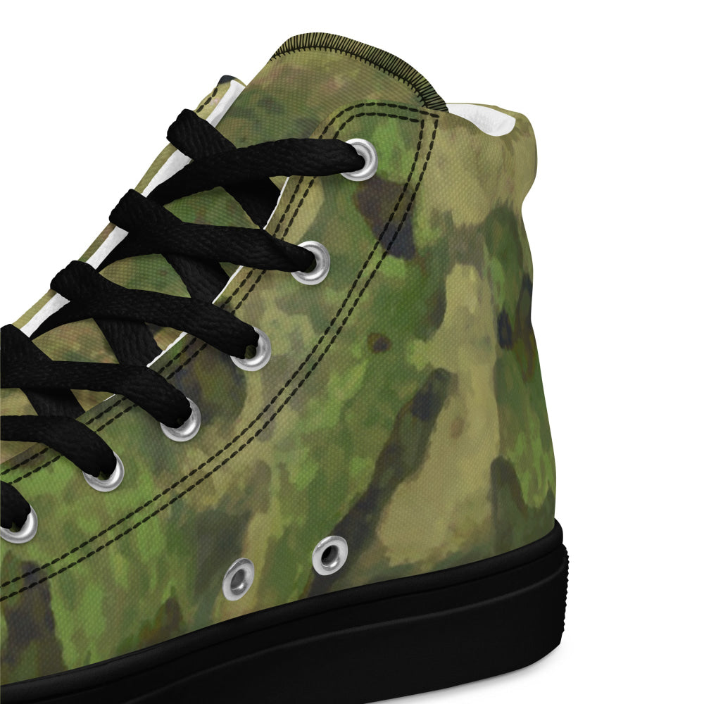 Russian Ataka (ATACS) Forest Green (FG) CAMO Men’s high top canvas shoes - Mens High Top Canvas Shoes