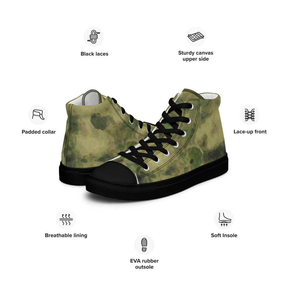 Russian Ataka (ATACS) Forest Green (FG) CAMO Men’s high top canvas shoes - Mens High Top Canvas Shoes