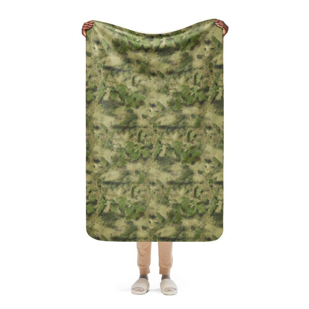 Russian Ataka (ATACS) Mossy Green CAMO Sherpa blanket - 37″×57″