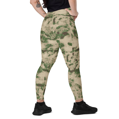 Russian Ataka (ATACS) Green Moss CAMO Leggings with pockets - 2XS - Womens With Pockets