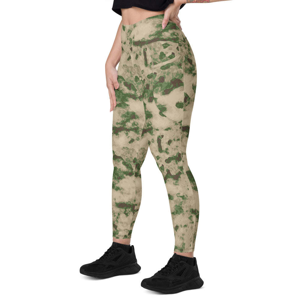 Russian Ataka (ATACS) Green Moss CAMO Leggings with pockets - Womens With Pockets