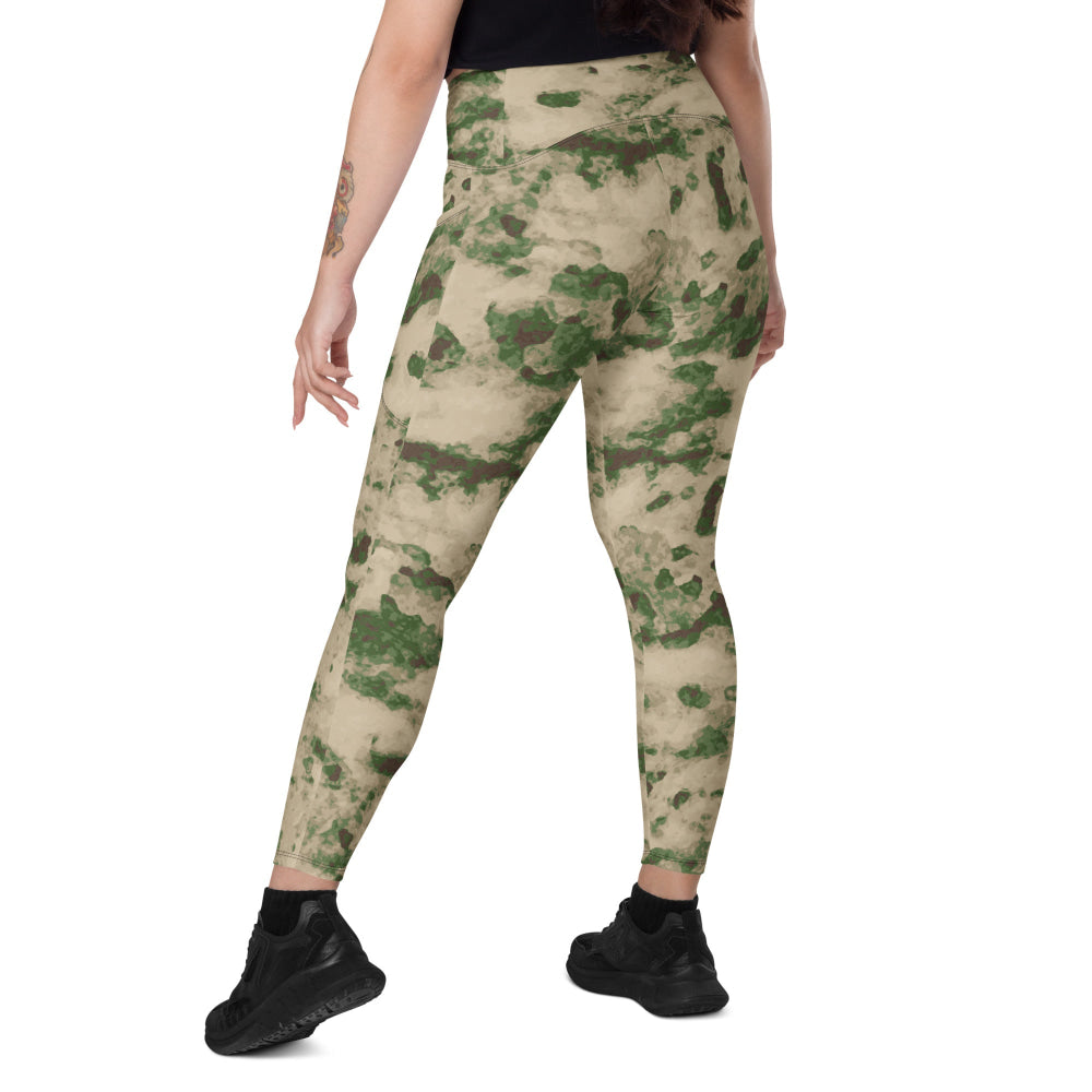 Russian Ataka (ATACS) Green Moss CAMO Leggings with pockets - Womens With Pockets