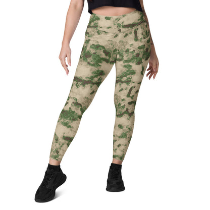 Russian Ataka (ATACS) Green Moss CAMO Leggings with pockets - Womens With Pockets