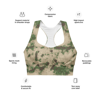 Russian Ataka (ATACS) Green Moss CAMO Longline sports bra - Womens Sports Bra