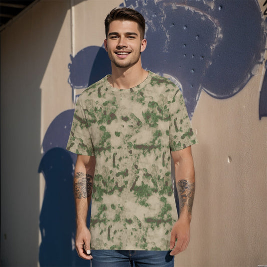 Russian Ataka (ATACS) Green Moss CAMO Men’s 100% Cotton T-Shirt - XS / White - Mens