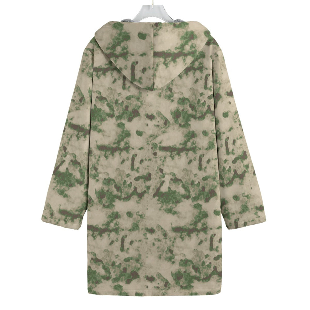 Russian Ataka (ATACS) Green Moss CAMO Men’s Canvas Horn Buckle Fleece Windbreaker - Mens