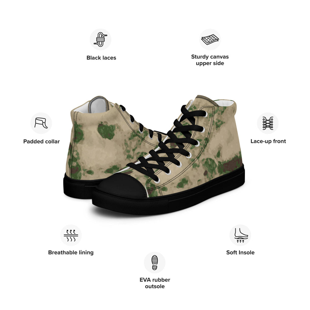 Russian Ataka (ATACS) Green Moss CAMO Men’s high top canvas shoes - Mens High Top Canvas Shoes