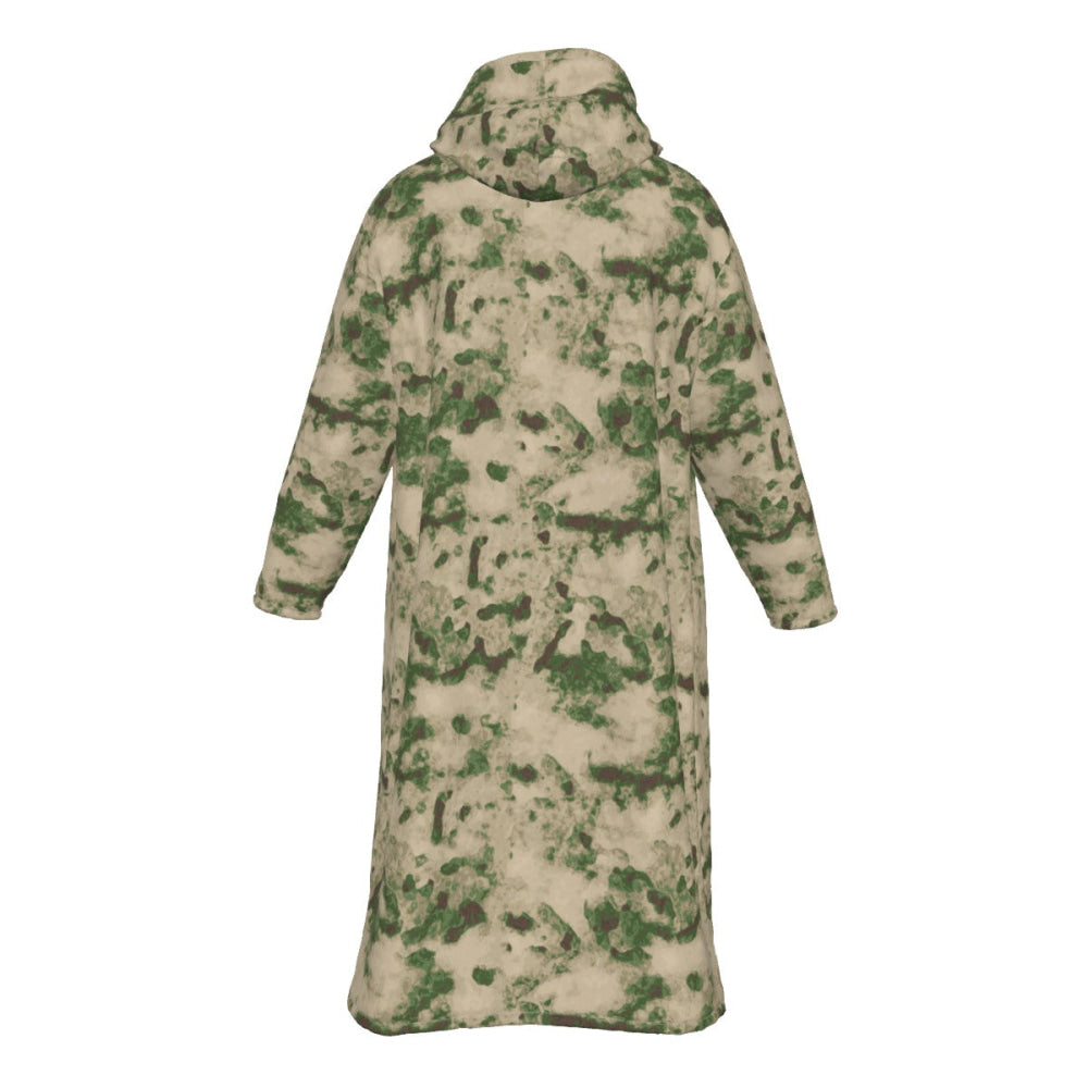 Russian Ataka (ATACS) Green Moss CAMO Men’s Sherpa Zip Up Long Coat - Mens