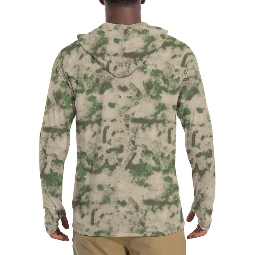 Russian Ataka (ATACS) Green Moss CAMO Men’s Sunscreen Sports Hoodie With Thumb Holes - Mens