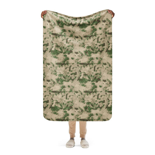 Russian Ataka (ATACS) Green Moss CAMO Sherpa blanket - 37″×57″