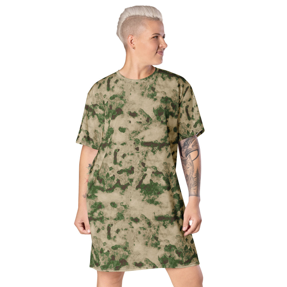 Russian Ataka (ATACS) Green Moss CAMO T-shirt dress - 2XS - Womens T-Shirt Dress