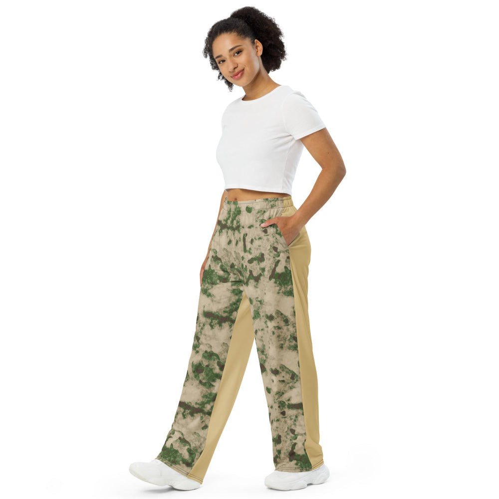 Russian Ataka (ATACS) Green Moss CAMO unisex wide-leg pants - Unisex Wide-Leg Pants