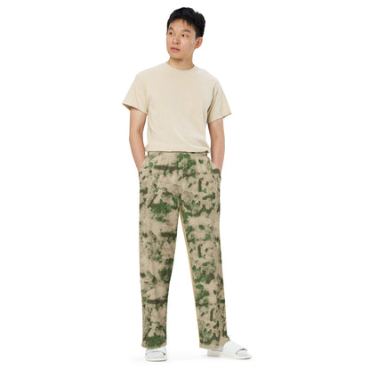 Russian Ataka (ATACS) Green Moss CAMO unisex wide-leg pants - Unisex Wide-Leg Pants