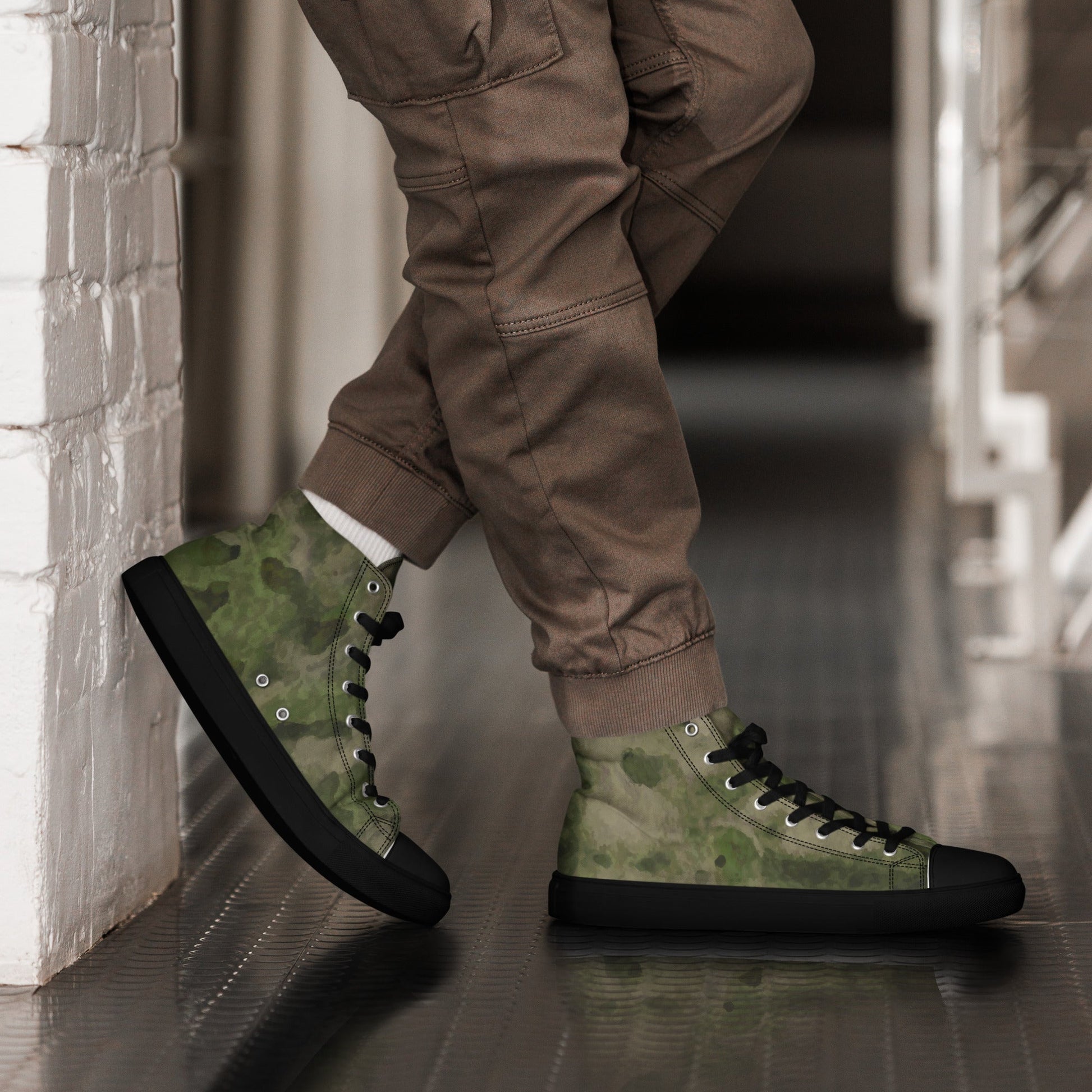Russian Ataka FG (Green Moss) CAMO Mens High-Top Canvas Shoes - 5