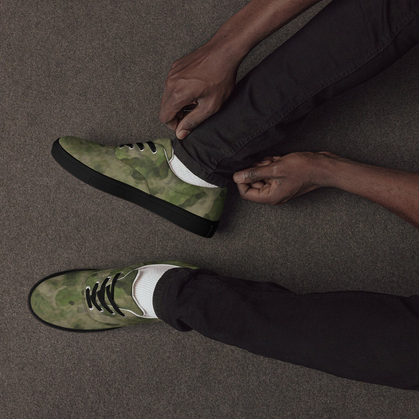 Russian Ataka FG (Green Moss) CAMO Mens Lace-Up Canvas Shoes - Lace-up