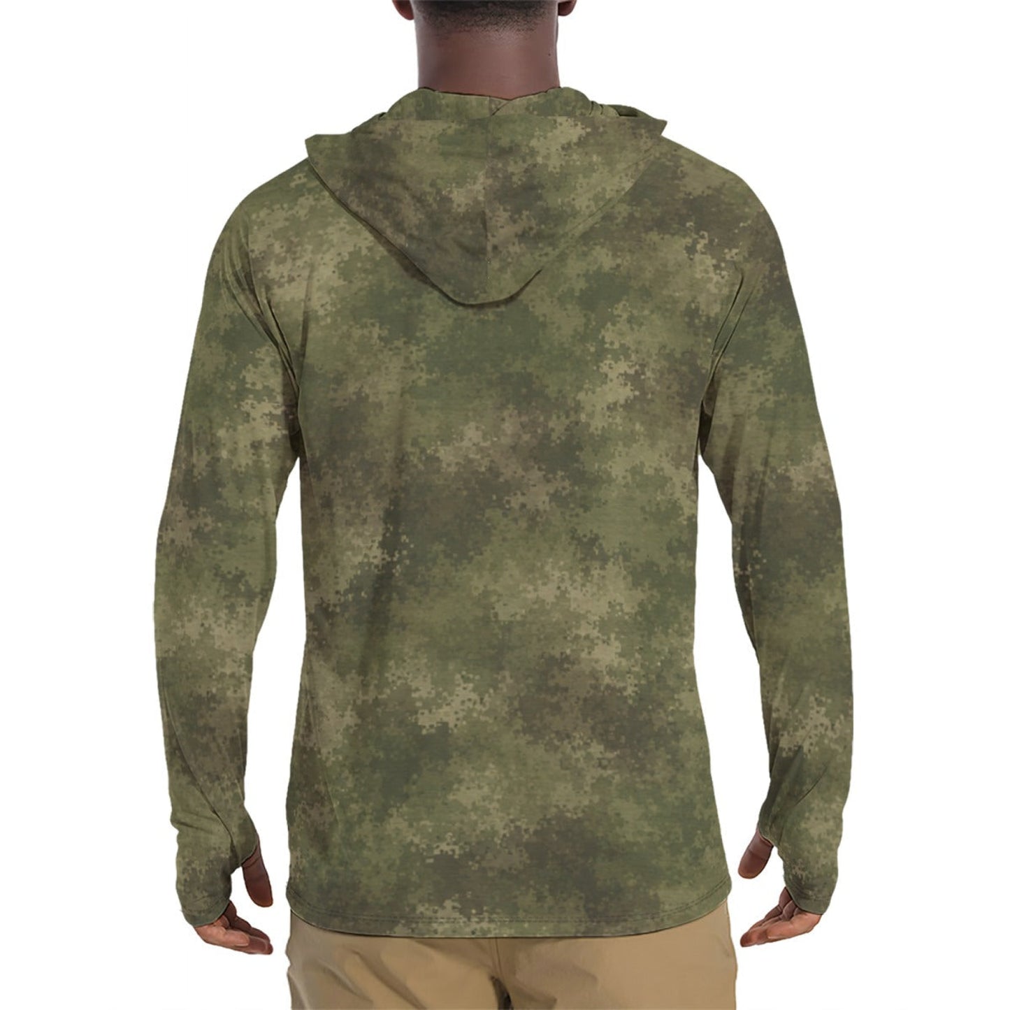 Moss Phantom CAMO Mens Sunscreen Sports Hoodie With Thumb Holes