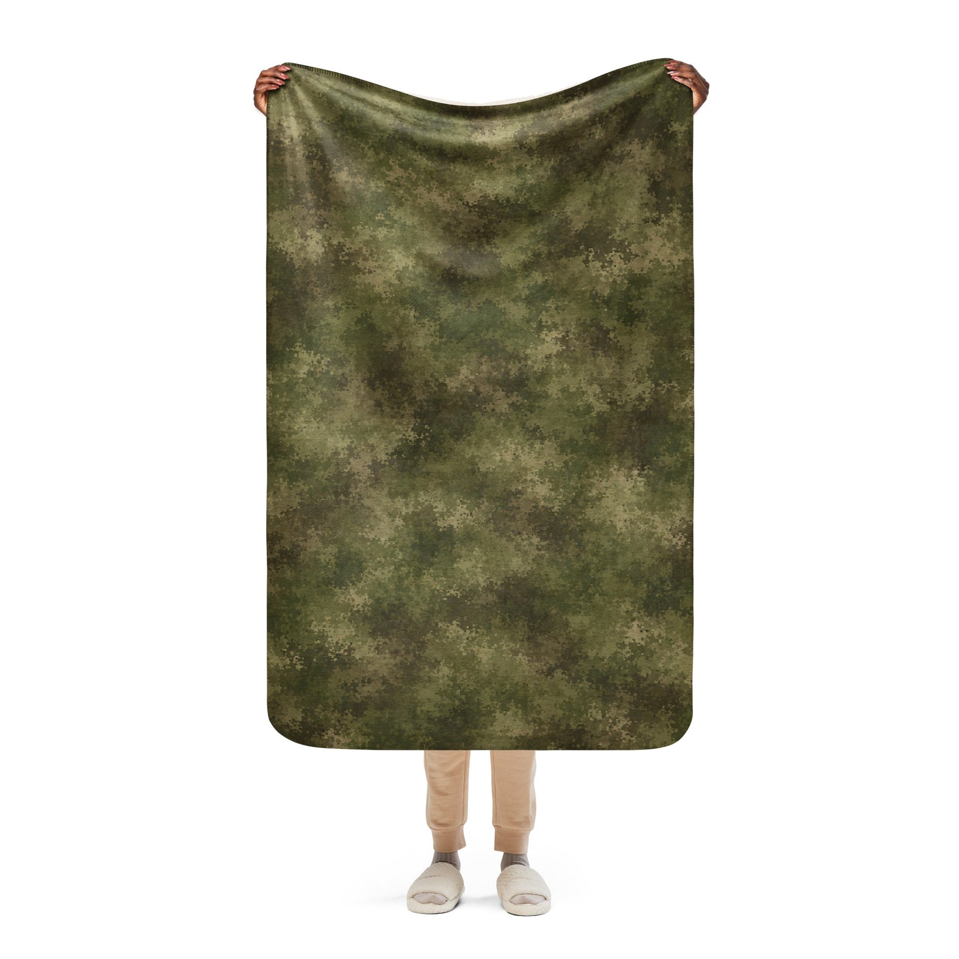 Russian Ataka FG (Green Moss) CAMO Sherpa Blanket - 37″×57″