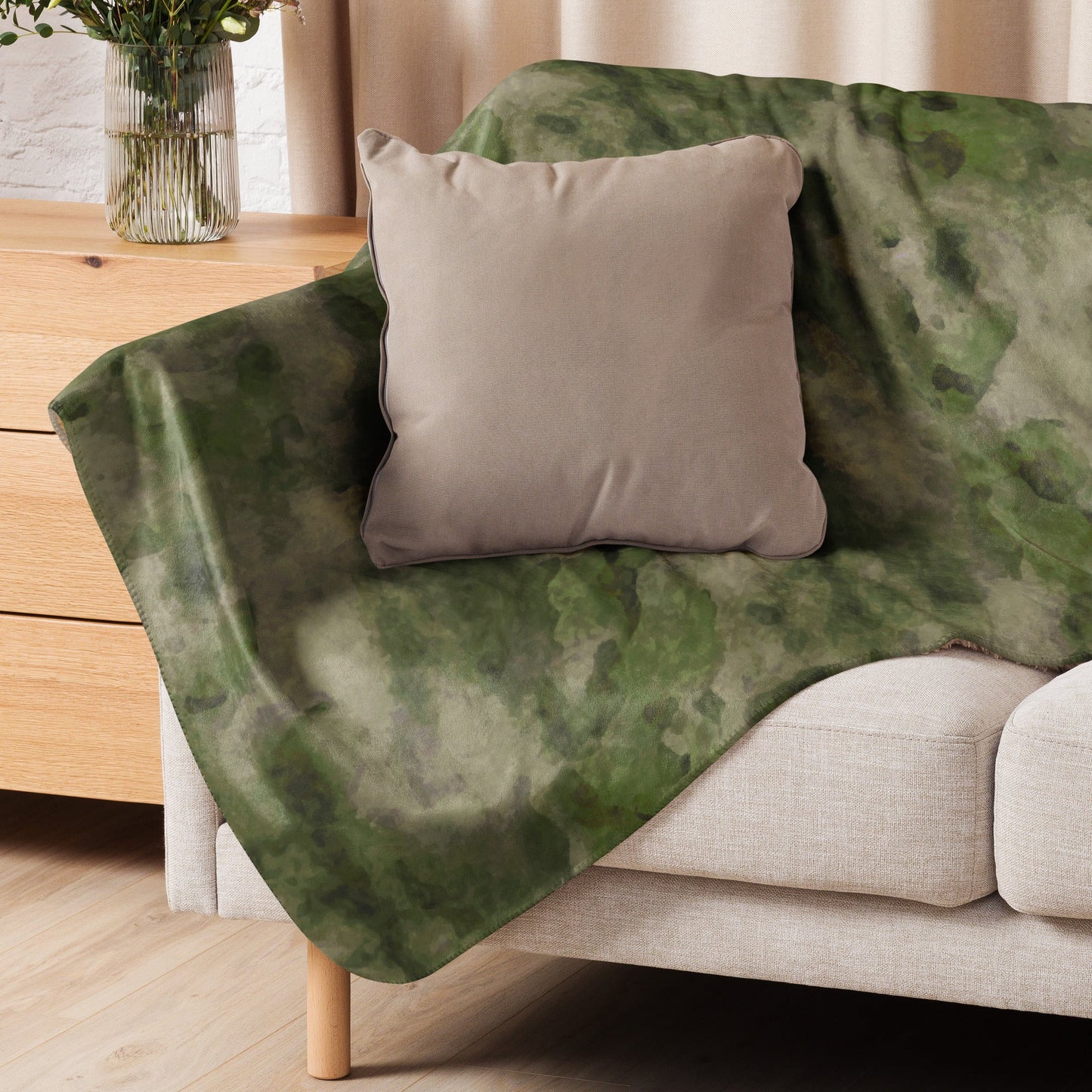 Russian Ataka FG (Green Moss) CAMO Sherpa Blanket