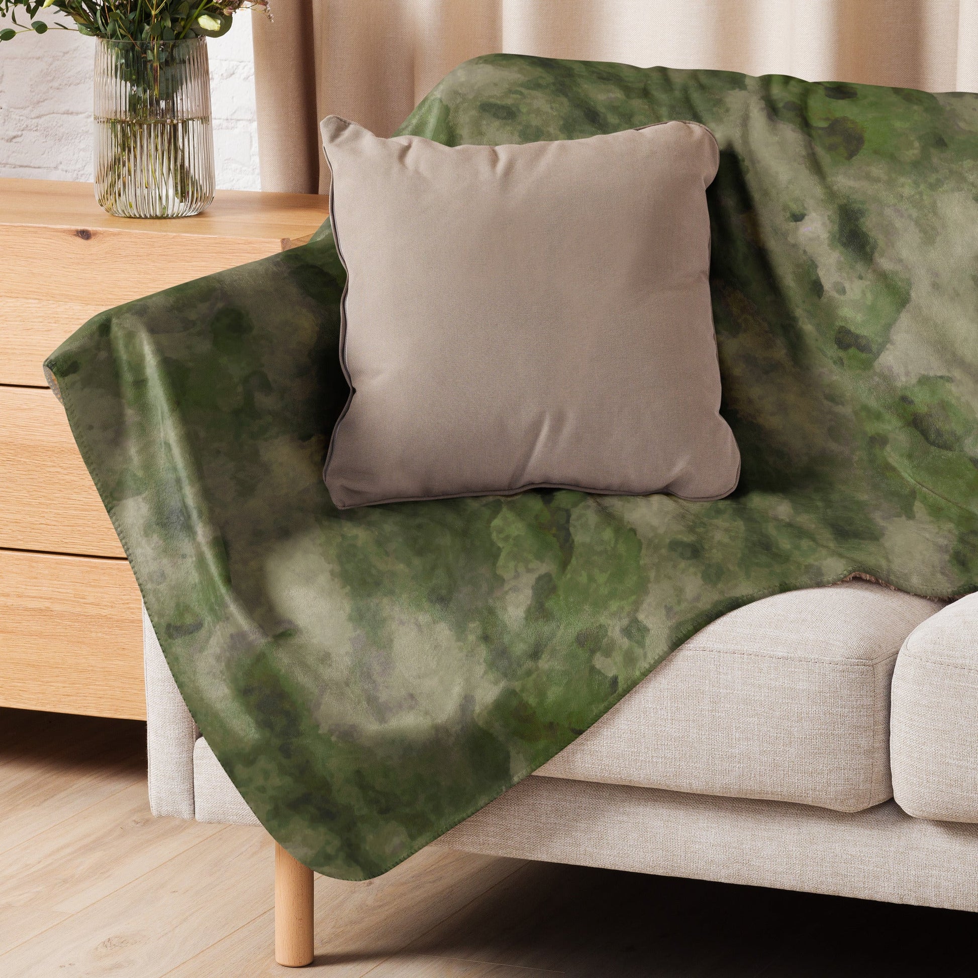 Russian Ataka FG (Green Moss) CAMO Sherpa Blanket