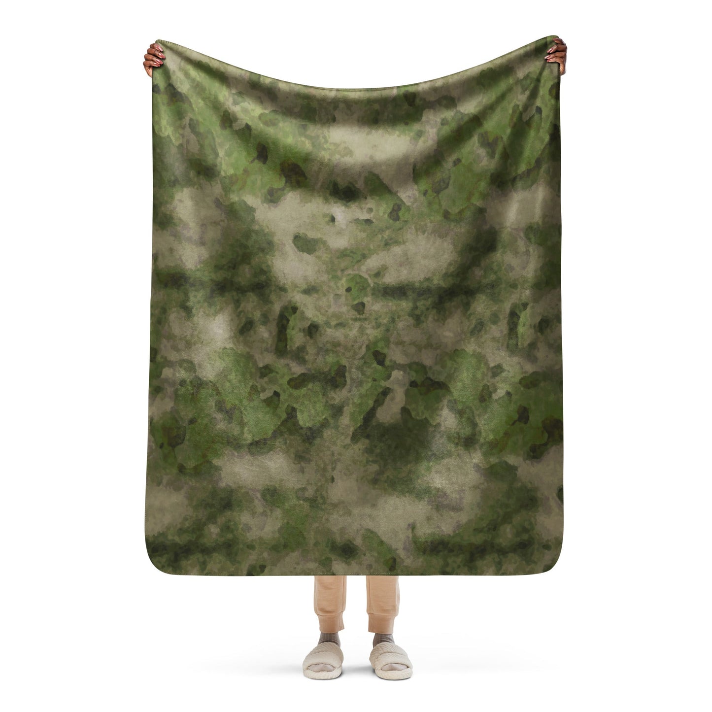 Russian Ataka FG (Green Moss) CAMO Sherpa Blanket - 50″×60″