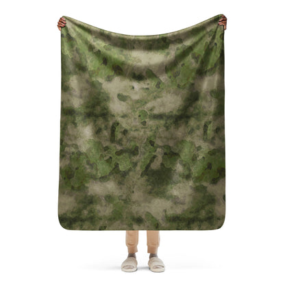 Russian Ataka FG (Green Moss) CAMO Sherpa Blanket - 50″×60″