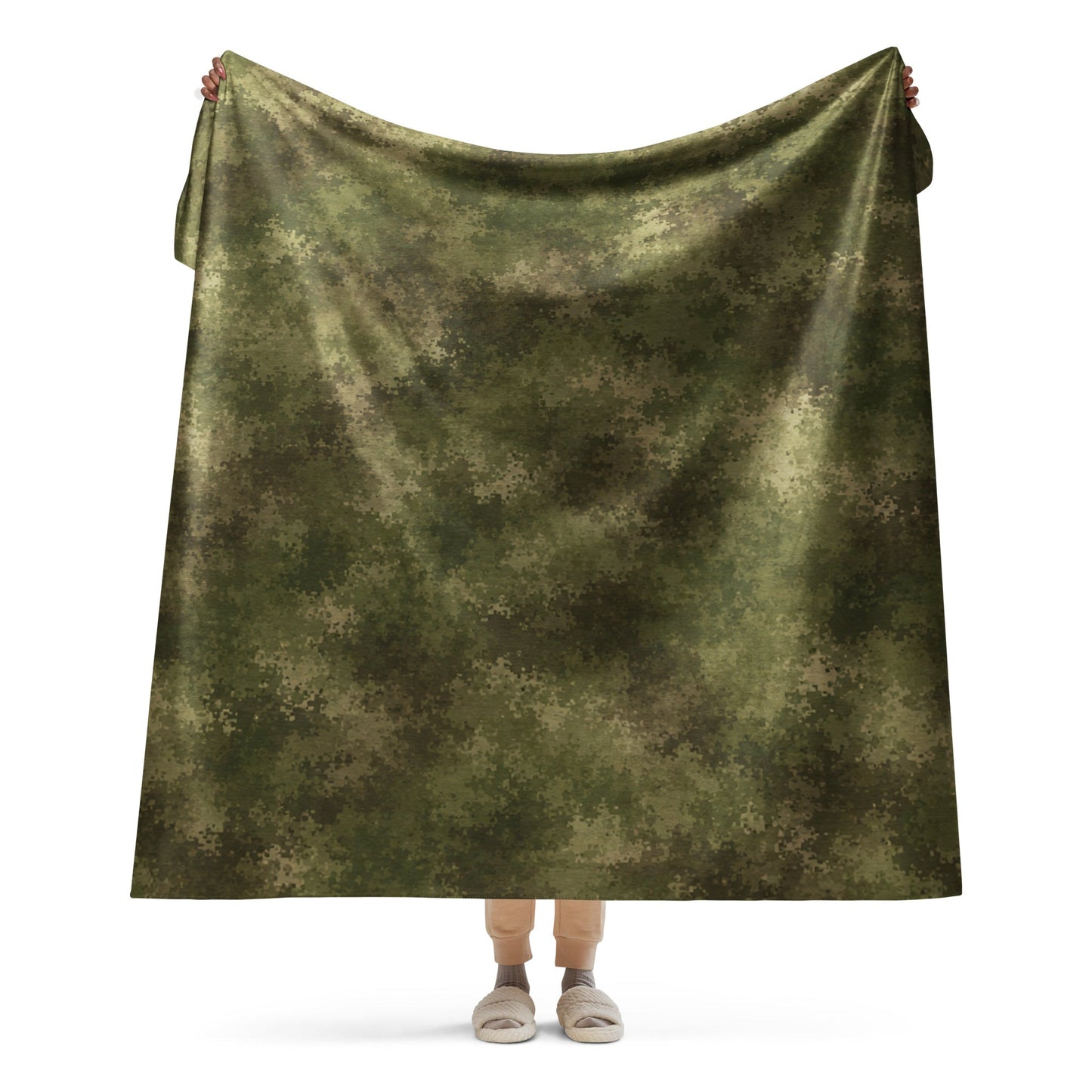 Russian Ataka FG (Green Moss) CAMO Sherpa Blanket - 60″×80″