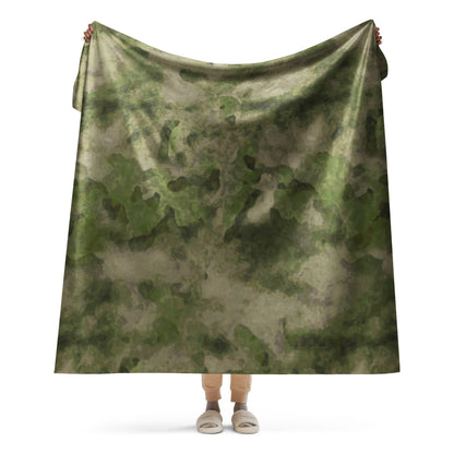 Russian Ataka FG (Green Moss) CAMO Sherpa Blanket - 60″×80″