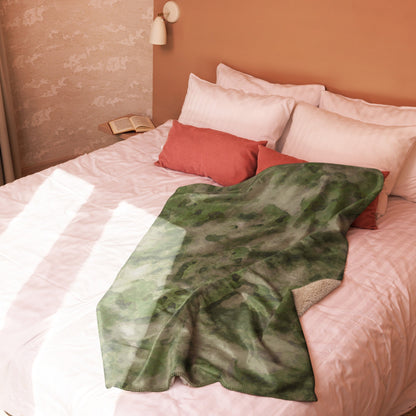 Russian Ataka FG (Green Moss) CAMO Sherpa Blanket