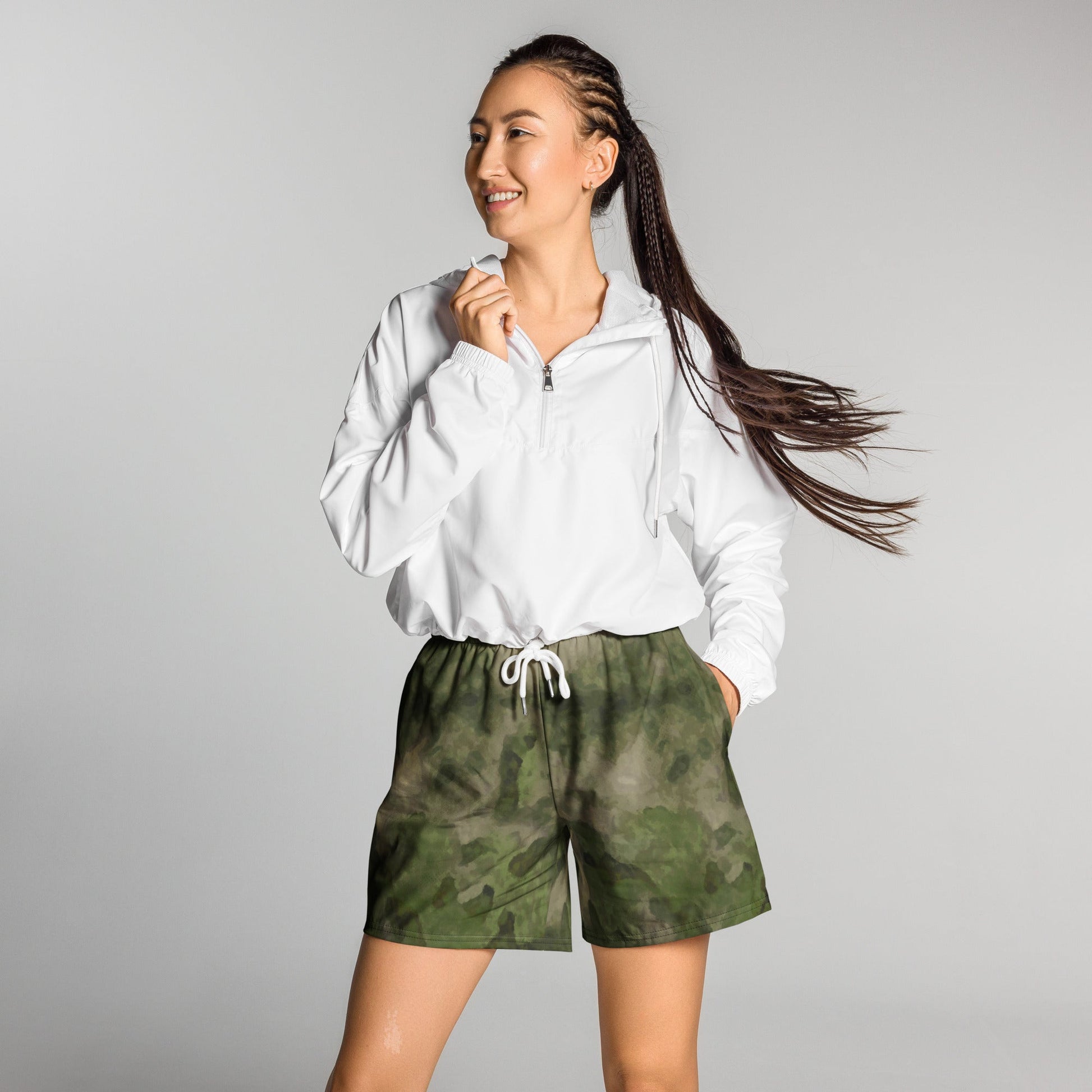 Russian Ataka FG (Green Moss) CAMO Unisex Athletic Long Shorts