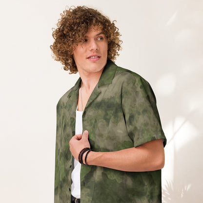 Russian Ataka FG (Green Moss) CAMO Unisex Short-Sleeve Button Shirt - 2XS