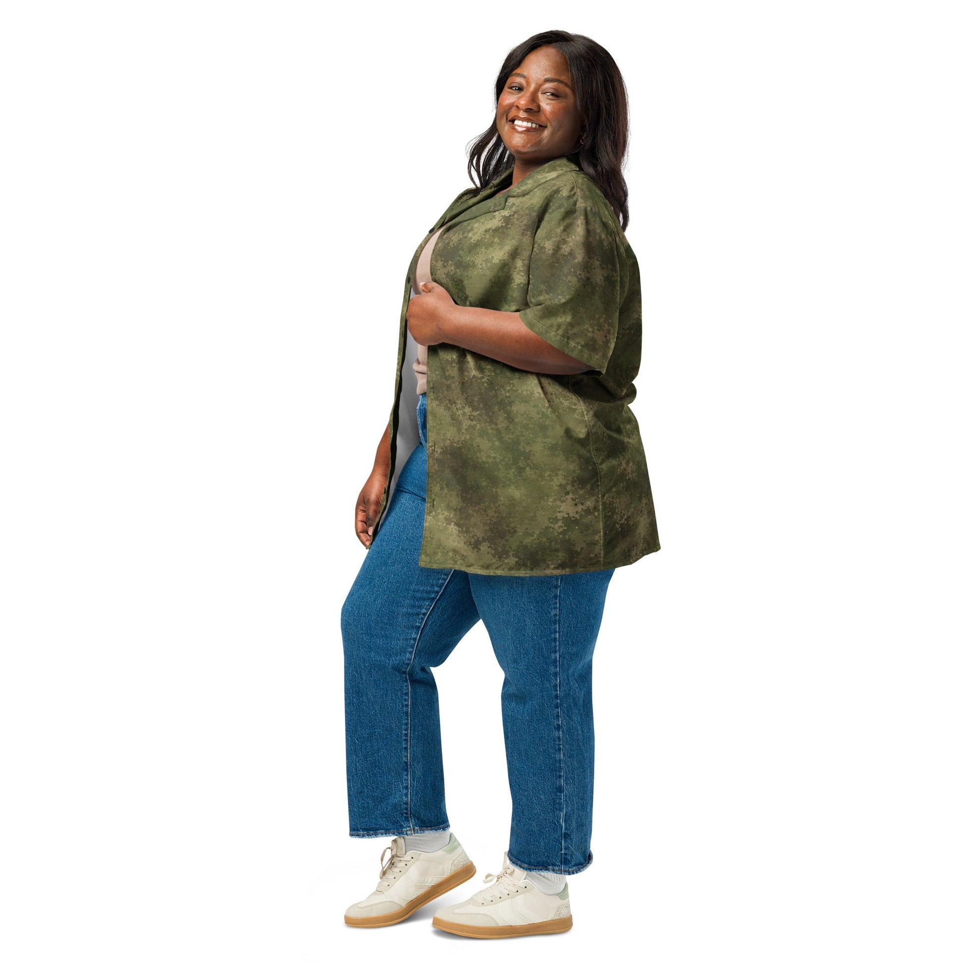Russian Ataka FG (Green Moss) CAMO Unisex Short-Sleeve Button Shirt
